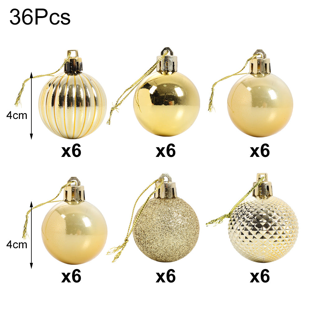 36 Pieces Xmas Ball Ornament Christmas Tree Deluxe Bauble Set