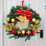 30cm Artificial Christmas Wreath with Gold Xmas Baubles Bow Knot Bells