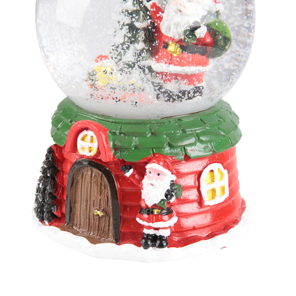 Santa Claus Snow Ball Gift Music Box Christmas Glass Ornament