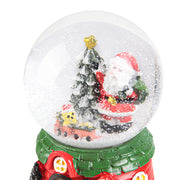 Santa Claus Snow Ball Gift Music Box Christmas Glass Ornament