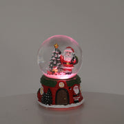 Santa Claus Snow Ball Gift Music Box Christmas Glass Ornament