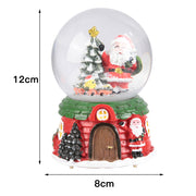 Santa Claus Snow Ball Gift Music Box Christmas Glass Ornament