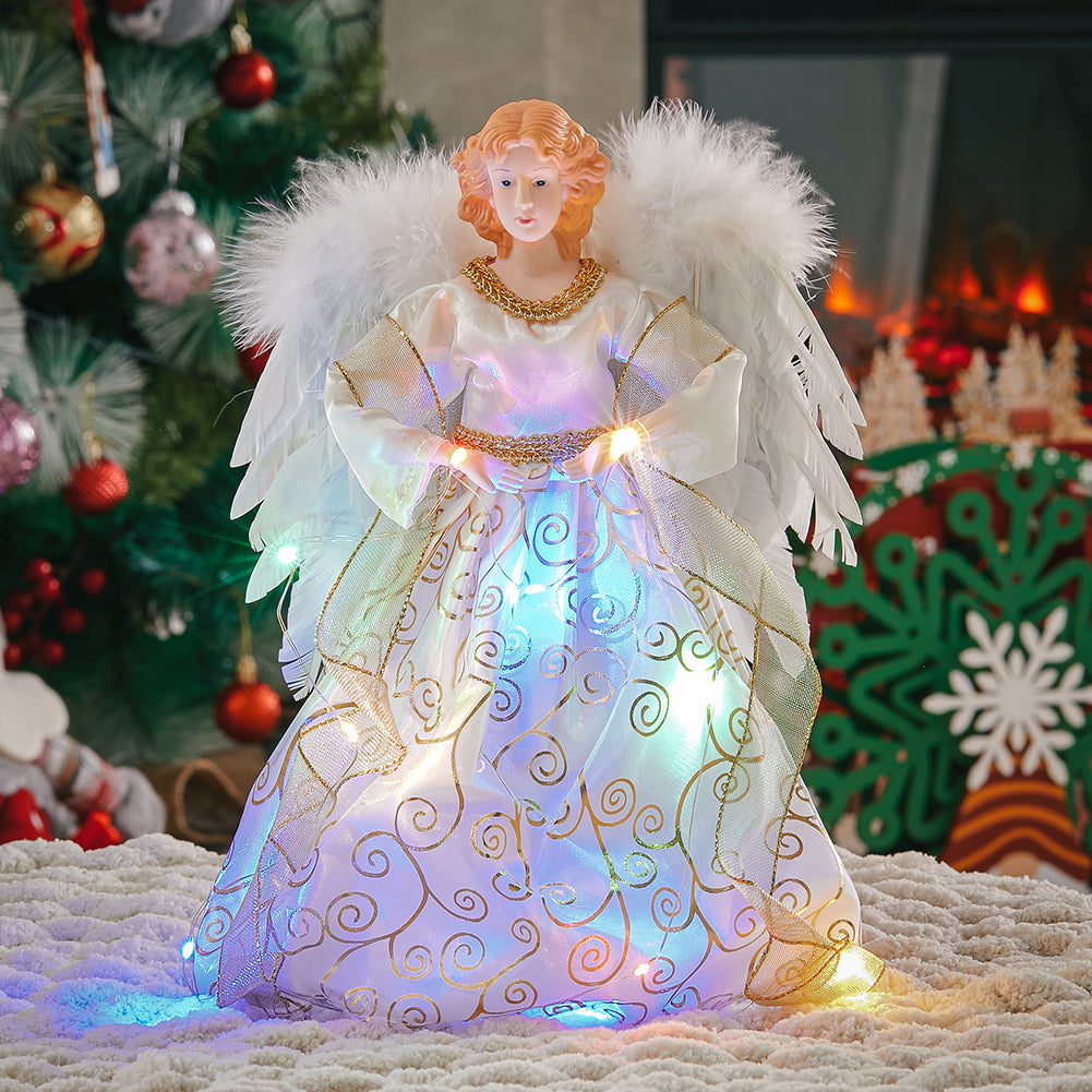 Angel Christmas Tree Topper with Multi LED Lights Home Decor