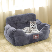 Cozy Dog Car Seat Bed with Storage Pocket and Adjustable Strap