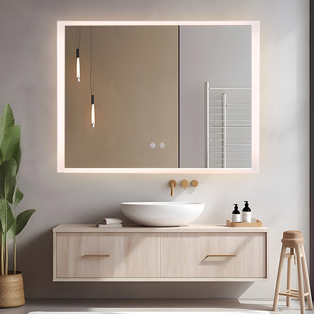 Frameless Anti-Fog Dimmable LED Wall Mirror