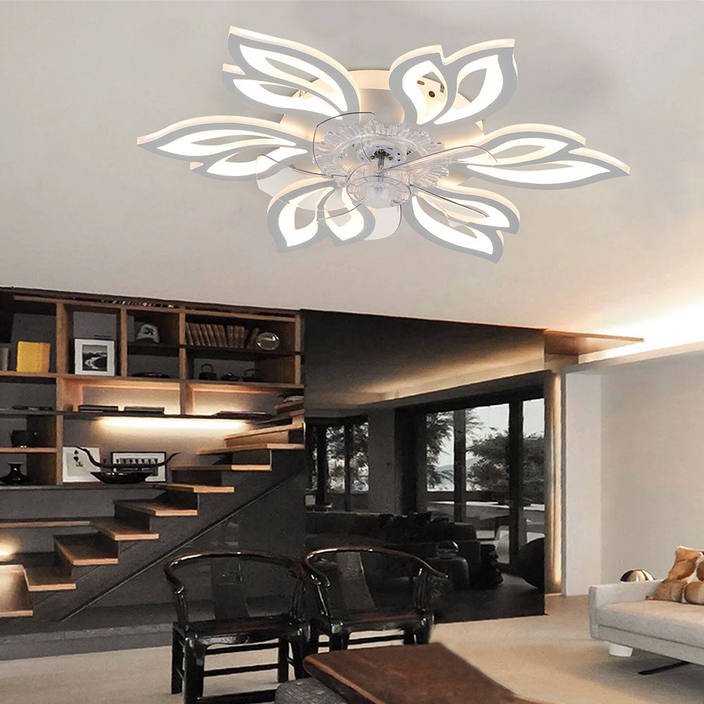 Modern Flower Shape Ceiling Fan with Light