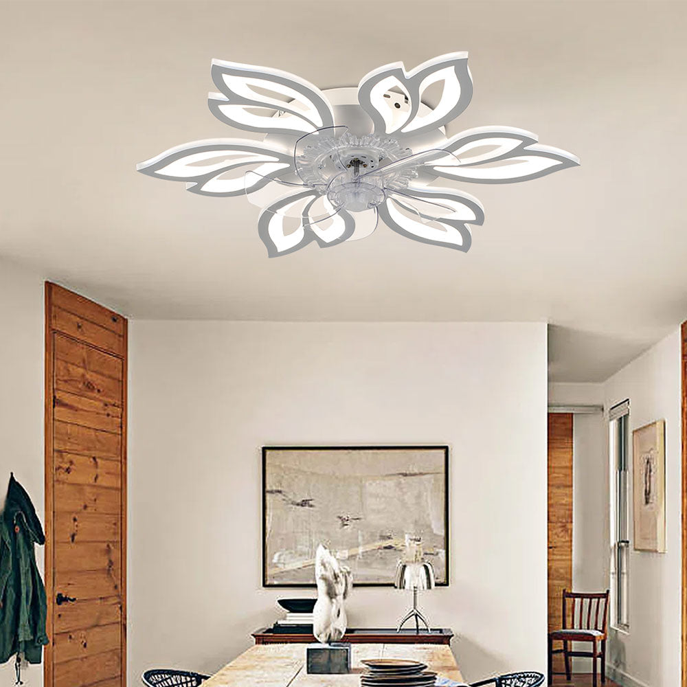 Modern Flower Shape Ceiling Fan with Light