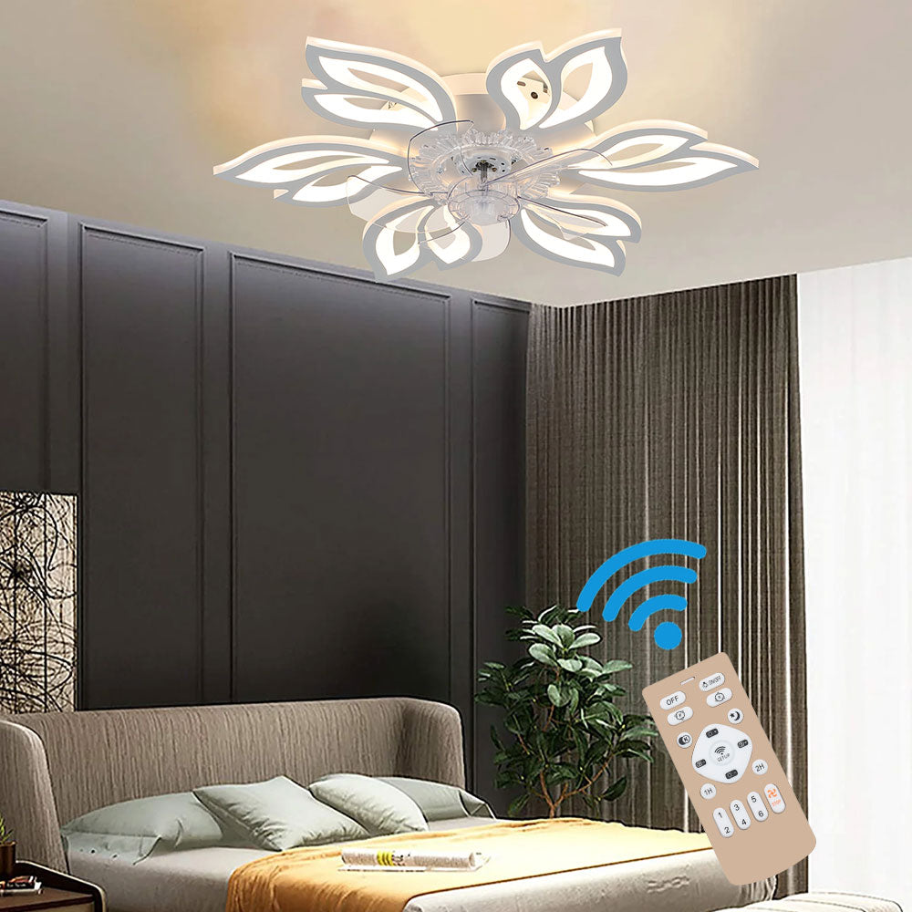 Modern Flower Shape Ceiling Fan with Light