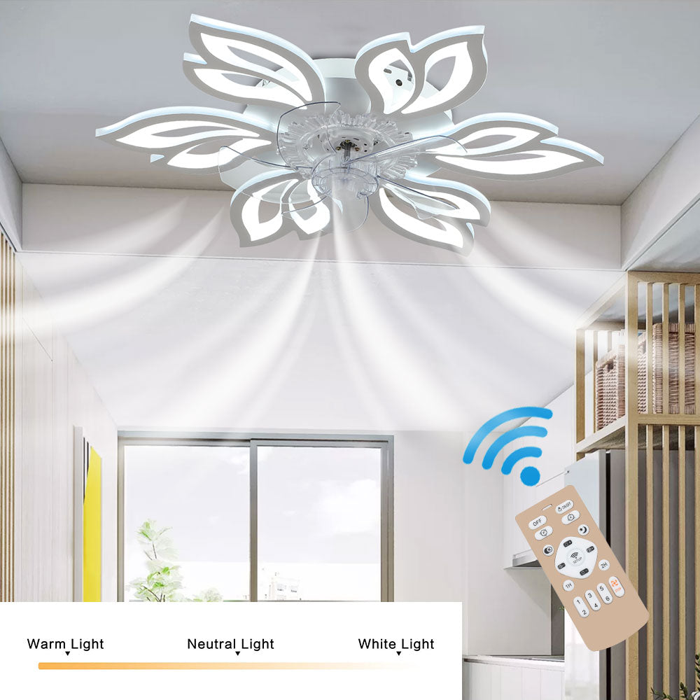 Modern Flower Shape Ceiling Fan with Light