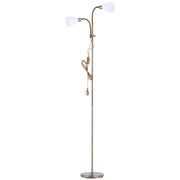 Universal Double Heads Floor Lamp Uplight Metal Flexible Lights Brass Tall 180cm