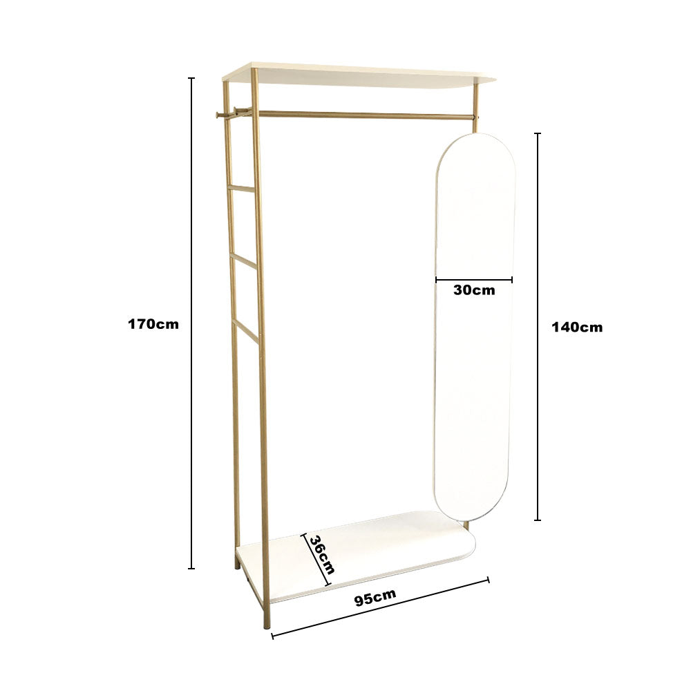 Modern Metal Clothes Rail with Mirror