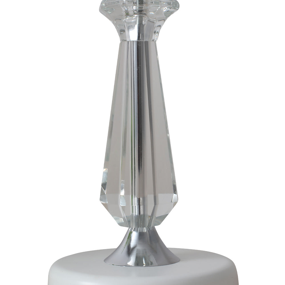 Crystal Table Lamp with Scalloped Lampshade