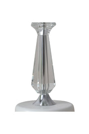 Crystal Table Lamp with Scalloped Lampshade