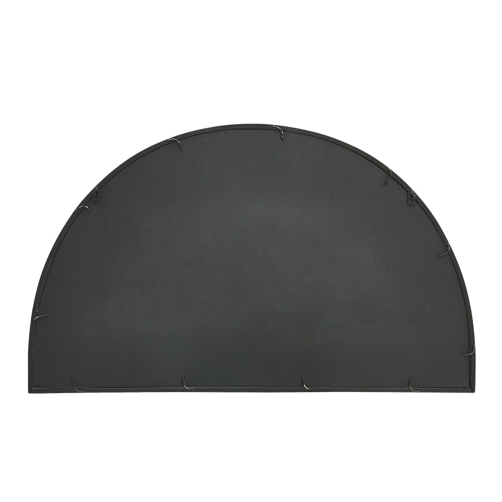 Black Window Pane Half Circle Wall Mirror