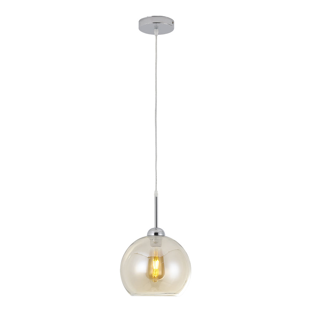 1 Light Globe Hanging Ceiling Light with Glass Lampshade