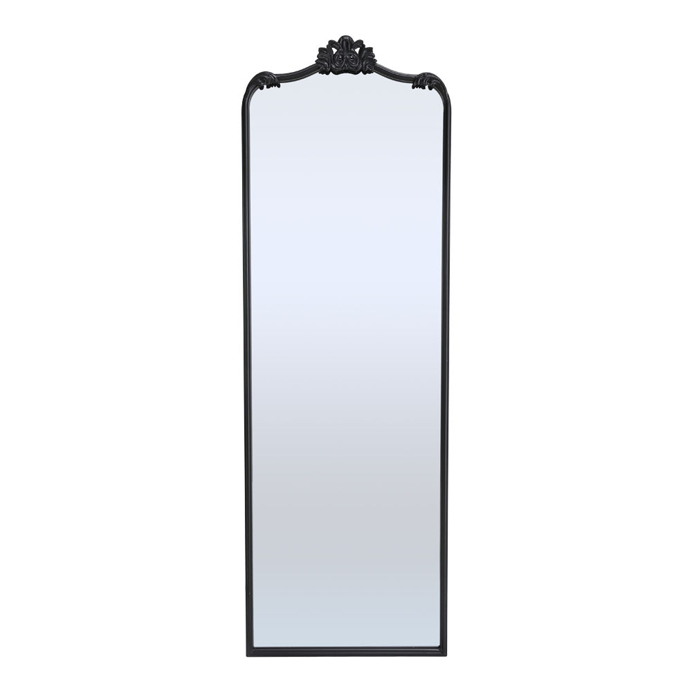 Antique Black Metal Floor Mirror