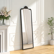 Antique Black Metal Floor Mirror