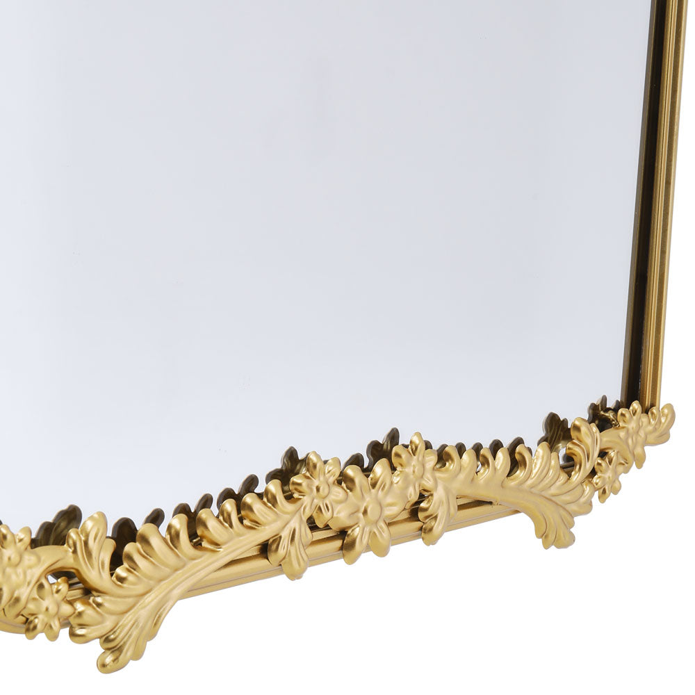 Antique Gold Metal Ornate Full-Length Mirror