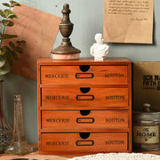 Rustic 4-Drawer Wooden Organizer Box