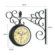 Antique Metal Double Sided Wall Clock