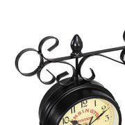 Antique Metal Double Sided Wall Clock