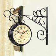 Antique Metal Double Sided Wall Clock