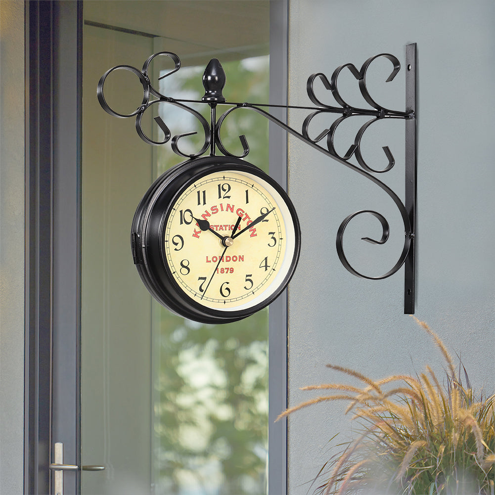 Antique Metal Double Sided Wall Clock