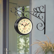 Antique Metal Double Sided Wall Clock