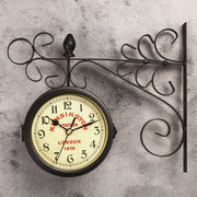 Antique Metal Double Sided Wall Clock