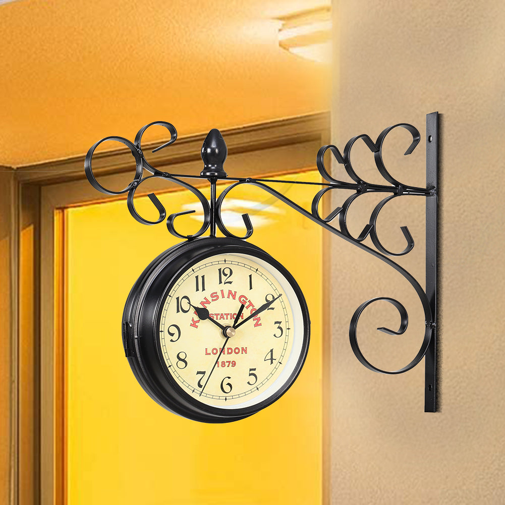 Antique Metal Double Sided Wall Clock