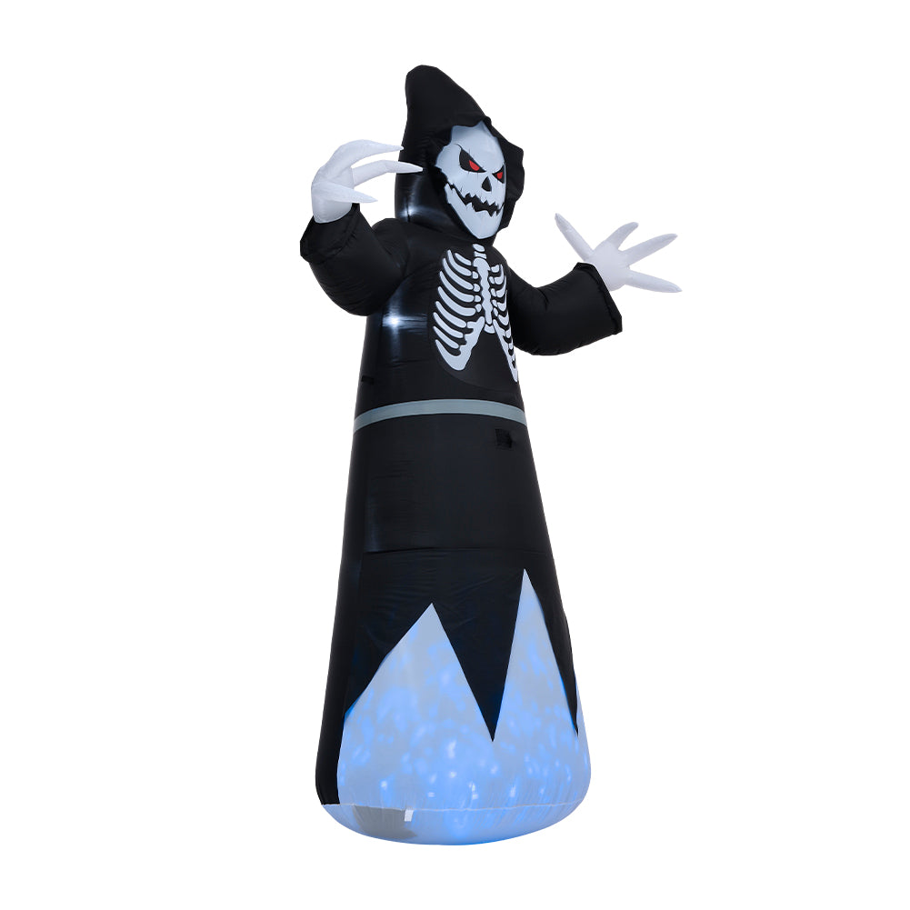 Blow Up Outdoor Halloween Grim Reaper Inflatable with Blue Lights