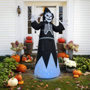 Blow Up Outdoor Halloween Grim Reaper Inflatable with Blue Lights