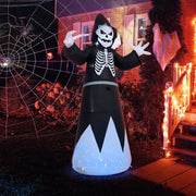 Blow Up Outdoor Halloween Grim Reaper Inflatable with Blue Lights