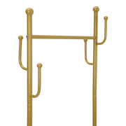 Rolling Metal Garment Rack with Basket and Hooks