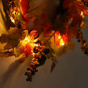 Artificial Maple Leaves Wreath with Berries Harvest Halloween Decor