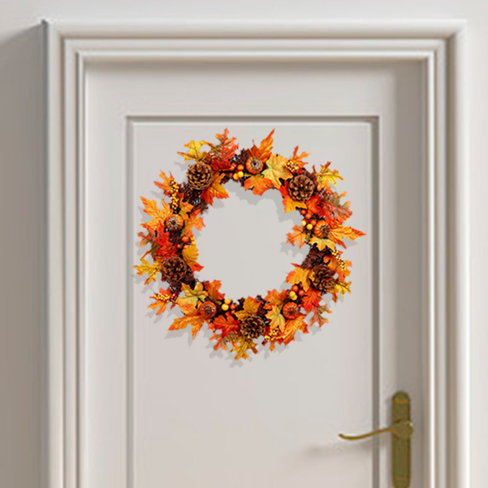 Artificial Maple Leaf Wreath Outdoor Decoration for Halloween