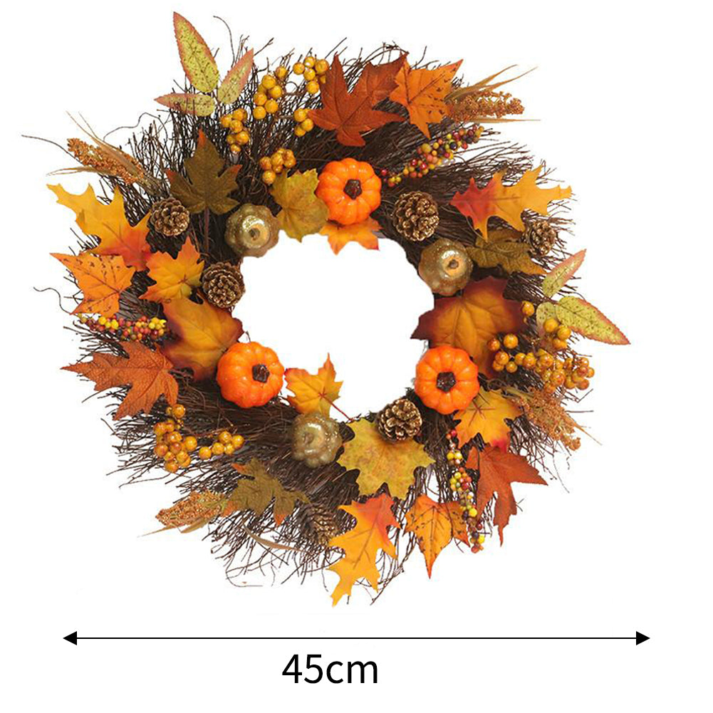 Artificial Autumn Halloween Prelit Wreath Thanksgiving Decorations