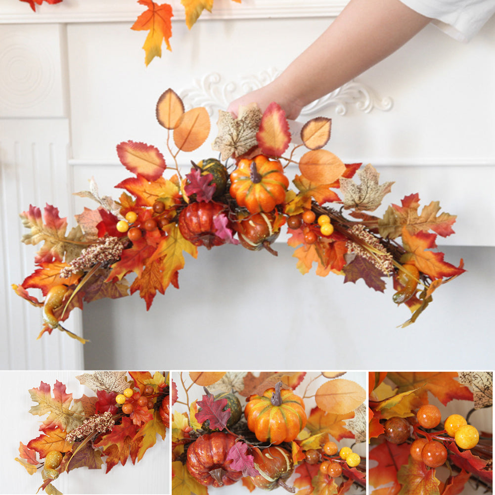 Artificial Autumn Maple Leaves Swag for Halloween Thanksgiving Decor