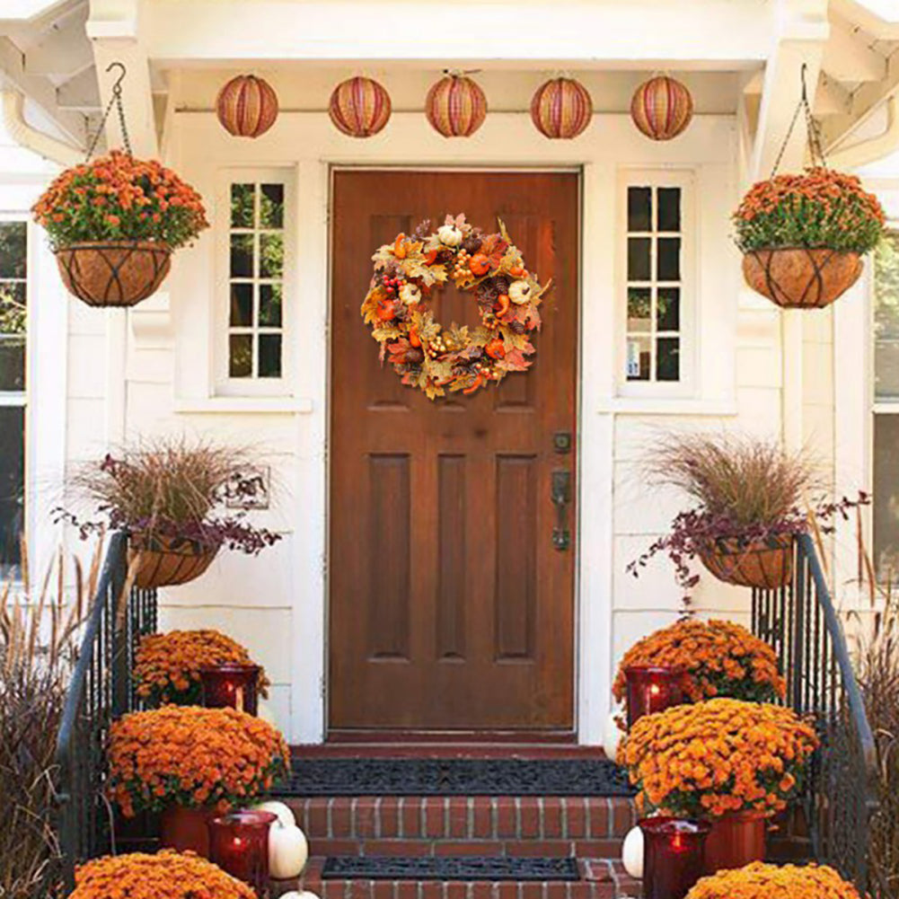 Artificial Wreath for Halloween Thanksgiving Decor