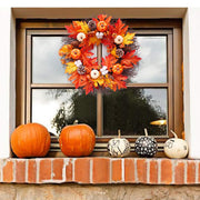 Autumnal Halloween Thanksgiving Door Decorative Wreath Maple Pumpkin