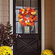 Autumnal Halloween Thanksgiving Door Decorative Wreath Maple Pumpkin