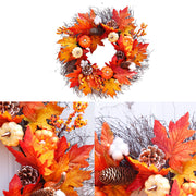 Autumnal Halloween Thanksgiving Door Decorative Wreath Maple Pumpkin