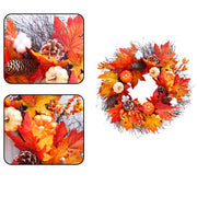 Autumnal Halloween Thanksgiving Door Decorative Wreath Maple Pumpkin