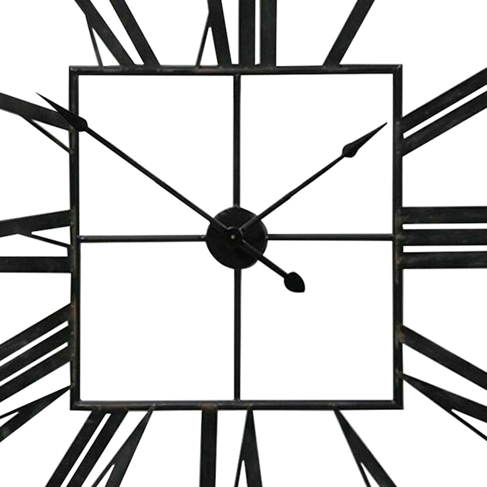 Modern Square Oversized Decorative Metal Wall Clock