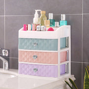 Multi-colour Plastic Makeup Organizer with 3 Drawers