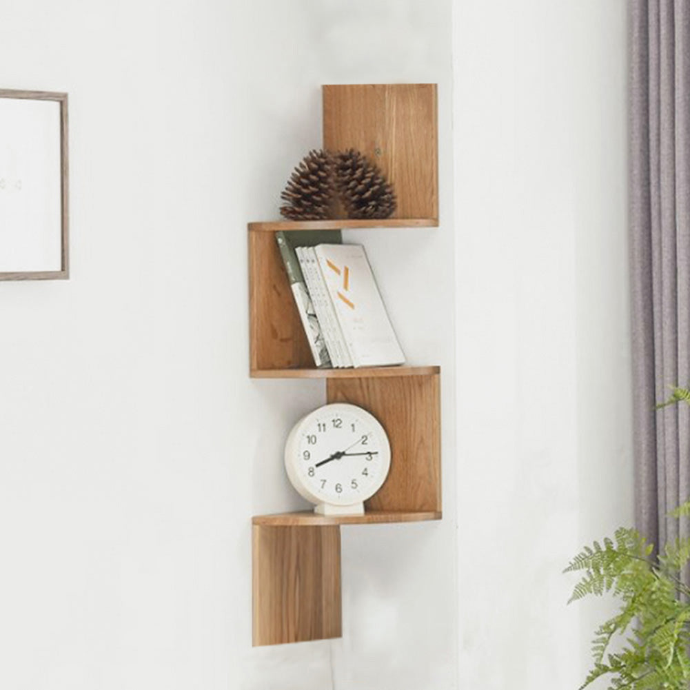 3/5 Tier Wall Corner Bookcase Wall Storage Shelf