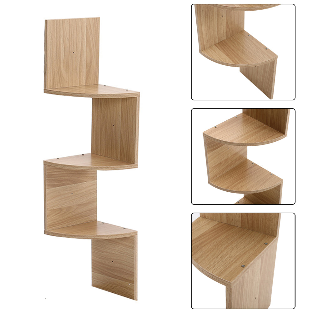 3/5 Tier Wall Corner Bookcase Wall Storage Shelf