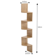 3/5 Tier Wall Corner Bookcase Wall Storage Shelf