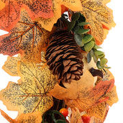 Fall Wreath Front Door Wreath with White Orange Pumpkins