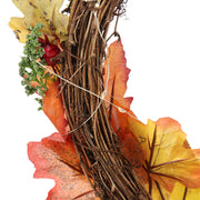 Artificial Pumpkin Maple Leaves Wreath for Thanksgiving Harvest Festival